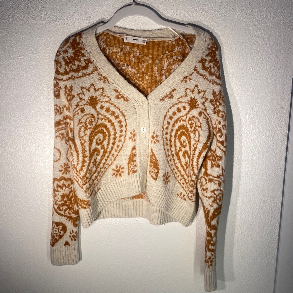 Light brown and cream off the shoulder sweater, From MNG